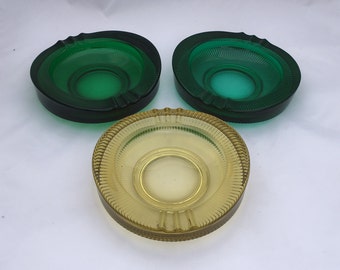 Three Sklo-Union-Glass ashtrays