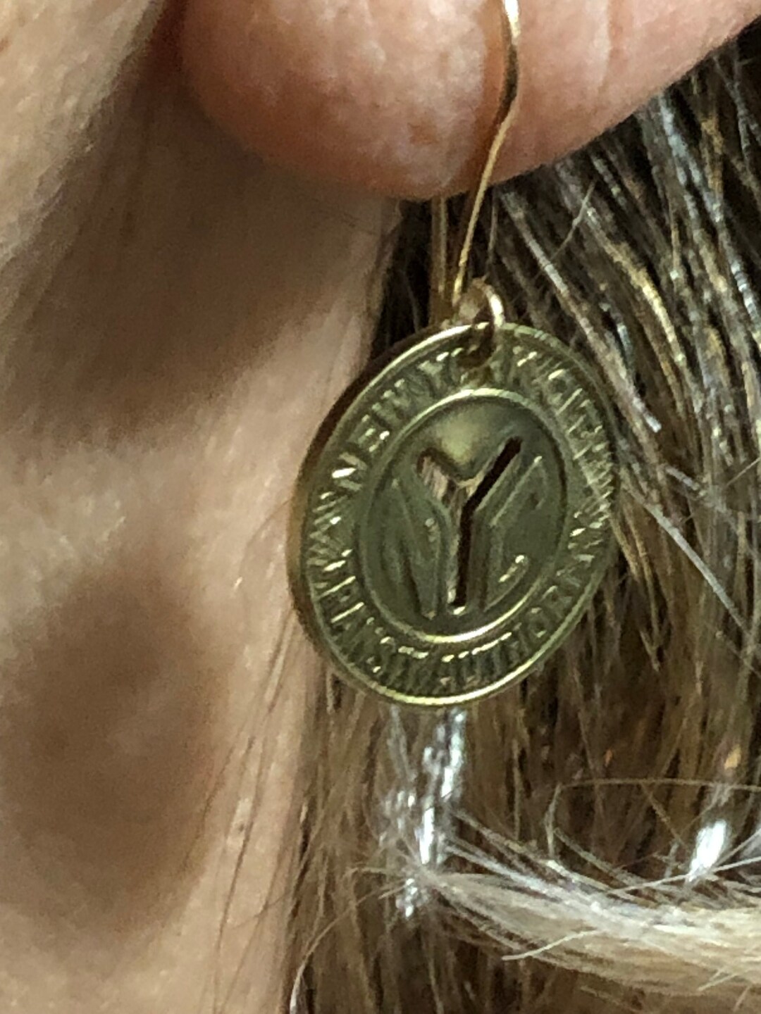 HANDCRAFTED NYC TOKEN Earrings With American Made 14K Gold Filled Wires