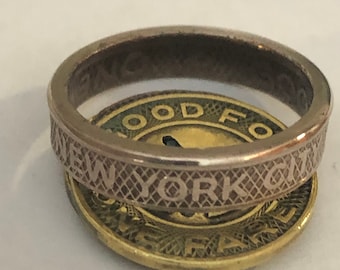 NYC Token Ring Handcrafted From Real 40+ Year Old  NYC Tokens.  FREE Domestic Shipping.