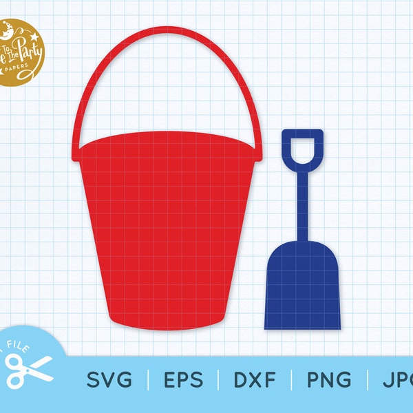 Beach PAIL and SHOVEL SVG, Beach Pail Svg, Beach Shovel Svg, Bucket, Silhouette, Beach Clipart, Summer Svg, Eps Dxf Png Jpg