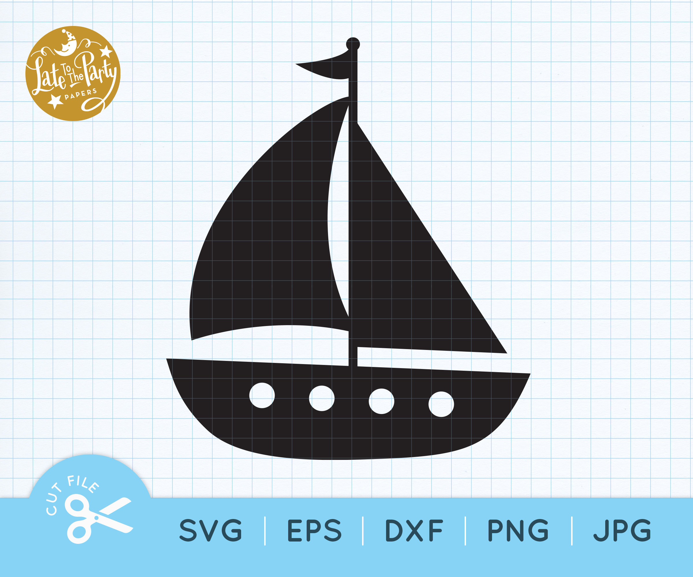 sailboat silhouette stamp