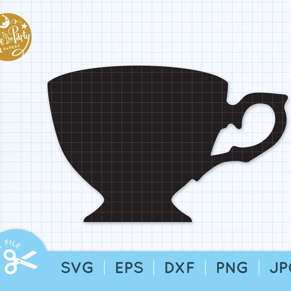 Teacup SVG Layered Cut File, Teacup Cutting File,  Teacup Clipart, Teatime, Scrapbooking, Garland, Bridal Shower, Teacup Svg Eps Dxf Png Jpg