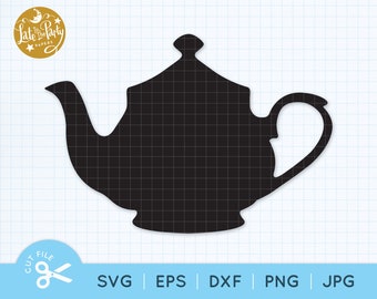 Teapot SVG Cut File, Teapot Cutting File,  Teapot Clipart, Tea Party, Scrapbooking, Garland, Bridal Shower, Teapot Svg Eps Dxf Png Jpg