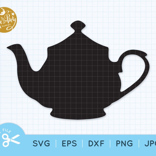Teapot SVG Cut File, Teapot Cutting File,  Teapot Clipart, Tea Party, Scrapbooking, Garland, Bridal Shower, Teapot Svg Eps Dxf Png Jpg