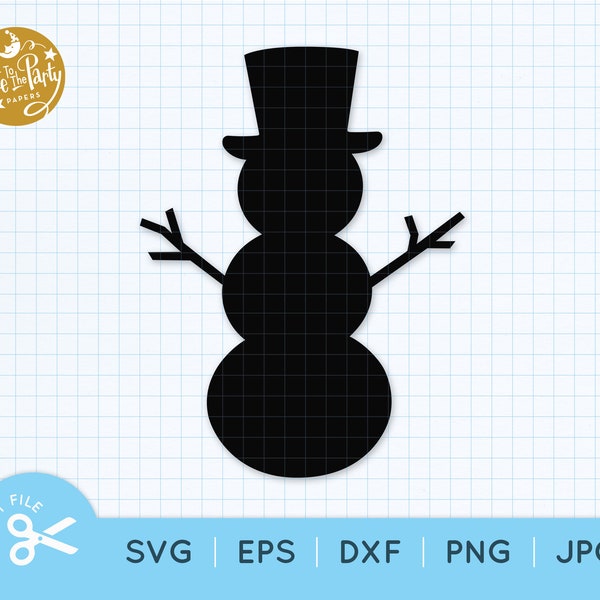 SNOWMAN SVG, Simple Snowman Silhouette, Snowman Cut File, Snowman Clipart, Winter ClipArt Snowman Svg Eps Dxf  Png Jpg