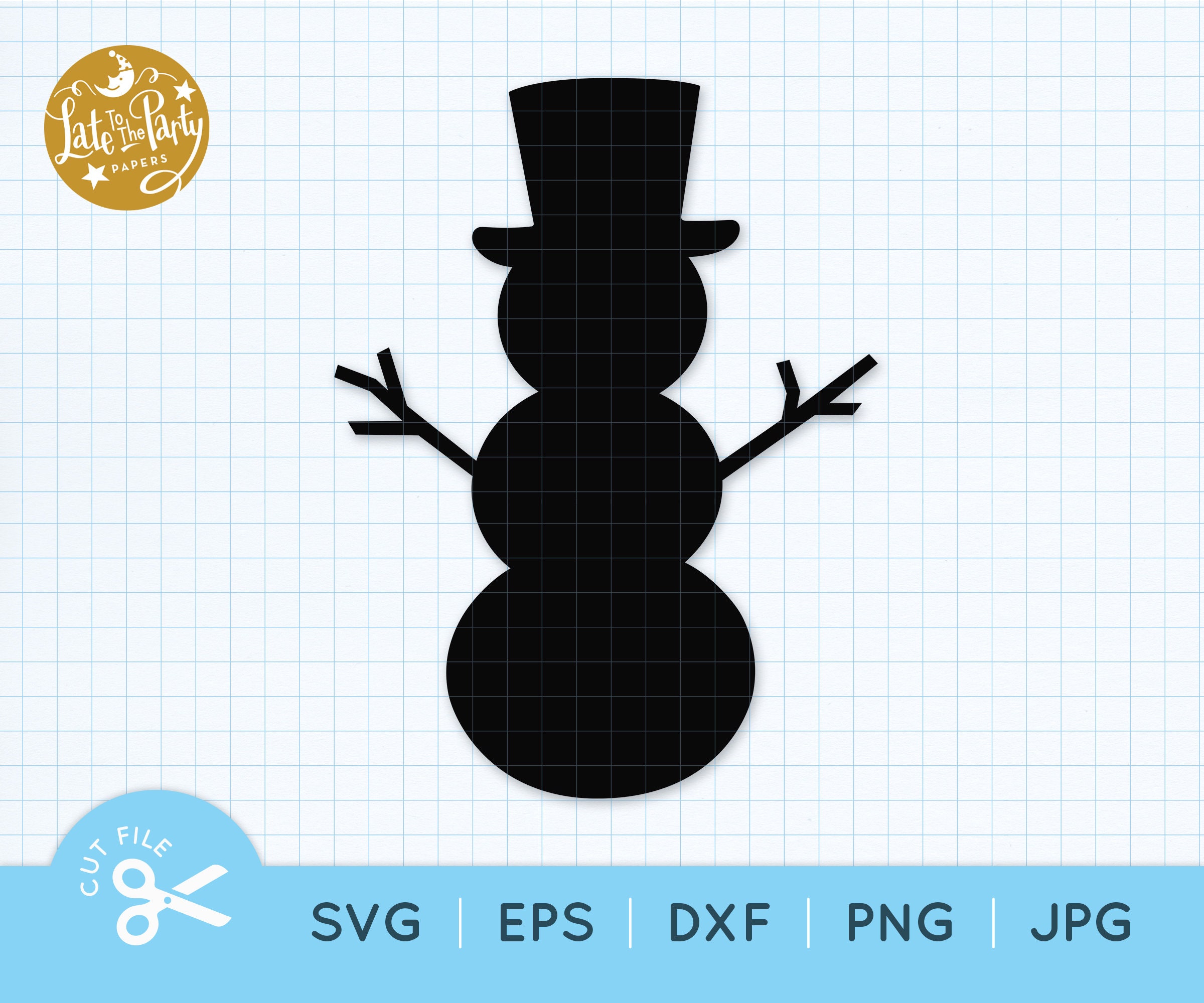 SNOWMAN SVG, Simple Snowman Silhouette, Snowman Cut File, Snowman ...