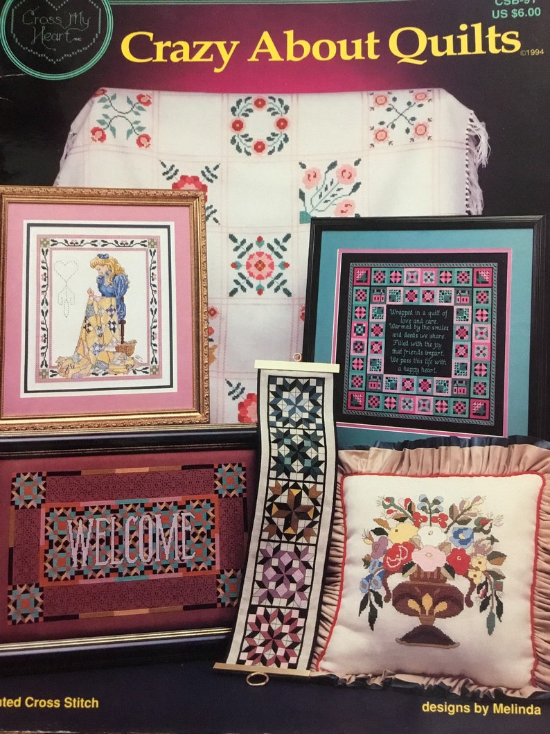 Crazy about Quilts counted cross stitch pattern book