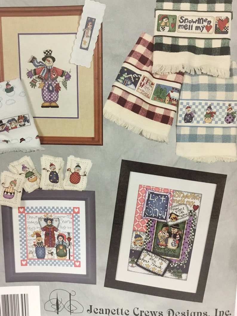 Snow folks at Home Counted cross stitch pattern book from Jeanette Crews Designs