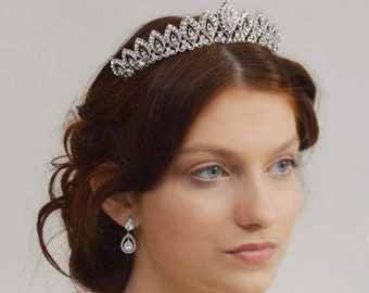 Couronne Royale, Diadème de mariage, Couronne pour mariée, Accessoire Cheveux Mariage, Diadème Argenté, Accessoire De Mariage