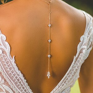 Collier de fond de mariée, collier de dos de mariée, collier de mariée ou rose Bijoux de mariée Bijoux de dos Collier de fond de mariée ou rose