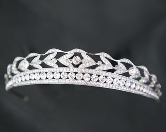 Silver Bridal Tiara, Crystal Wedding Tiara, Crystal Tiara, Swarovski  Crown, Art Deco Tiara, Swarovski Bridal Diadem