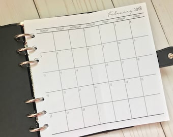 Months On One Page | Fold Out Dated Personal Planner Inserts | MO1P
