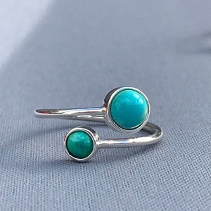 Turquoise and Sterling Silver Adjustable Ring