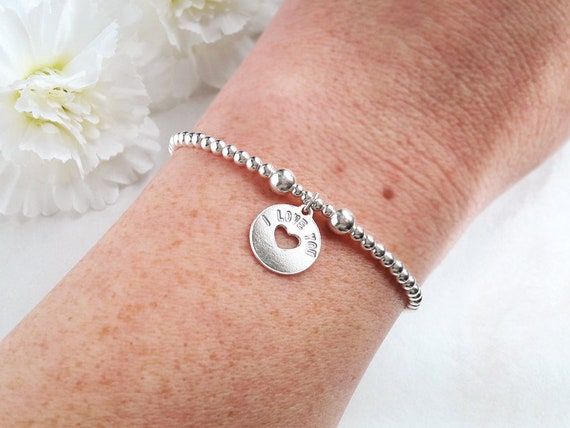 customizable bracelet Bangle and silver beads on cord 925 Medal