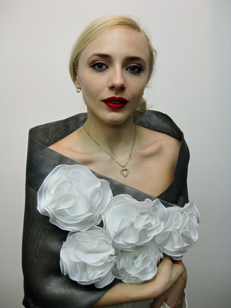 Floral Wrap Floral Shawl Floral Scarf Evening Wrap Evening Etsy