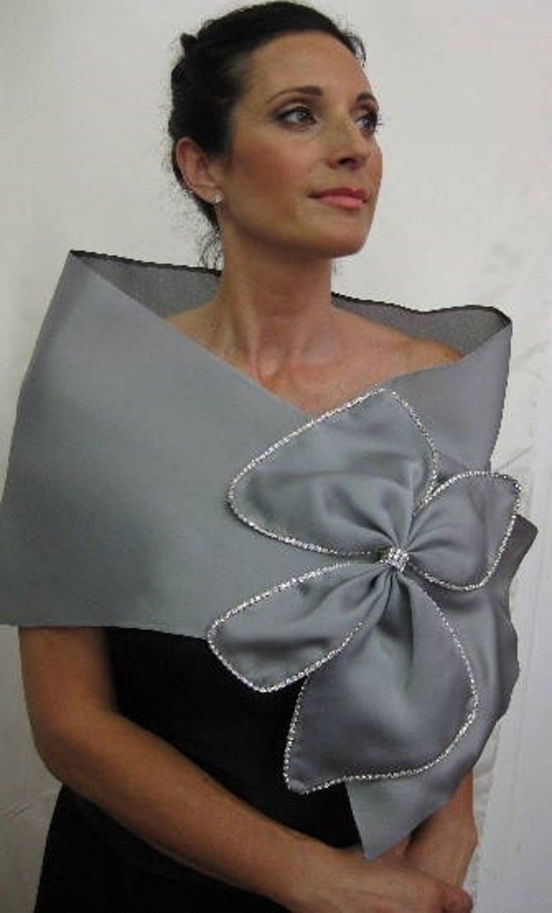 Evening Wrap With Bow and Rhinestones Etsy