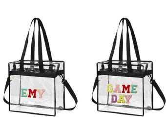 Personalized Clear Stadium Tote Bag: Concert, Game Day Approved PVC
