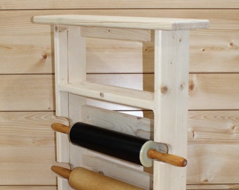 Rolling Pin Rack with Double Shelves - Multiple Rolling Pin Rack - Rolling Pin Holder - Rolling Pin Storage - Rolling Pin Rack for 2 Pins