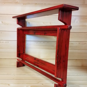 Wooden Quilt Rack with Shelf – Handmade Quilt Rack for Two Quilts – Rustic Farmhouse Blanket Holder – Wooden Quilt Display Rack
