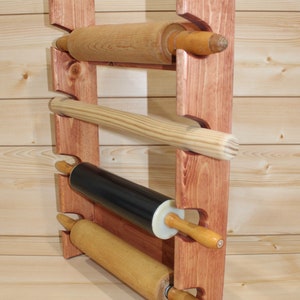 Rolling Pin Rack with Four Slots - Multiple Rolling Pin Rack - Rolling Pin Holder - Rolling Pin Storage - 4 Rolling Pin Rack
