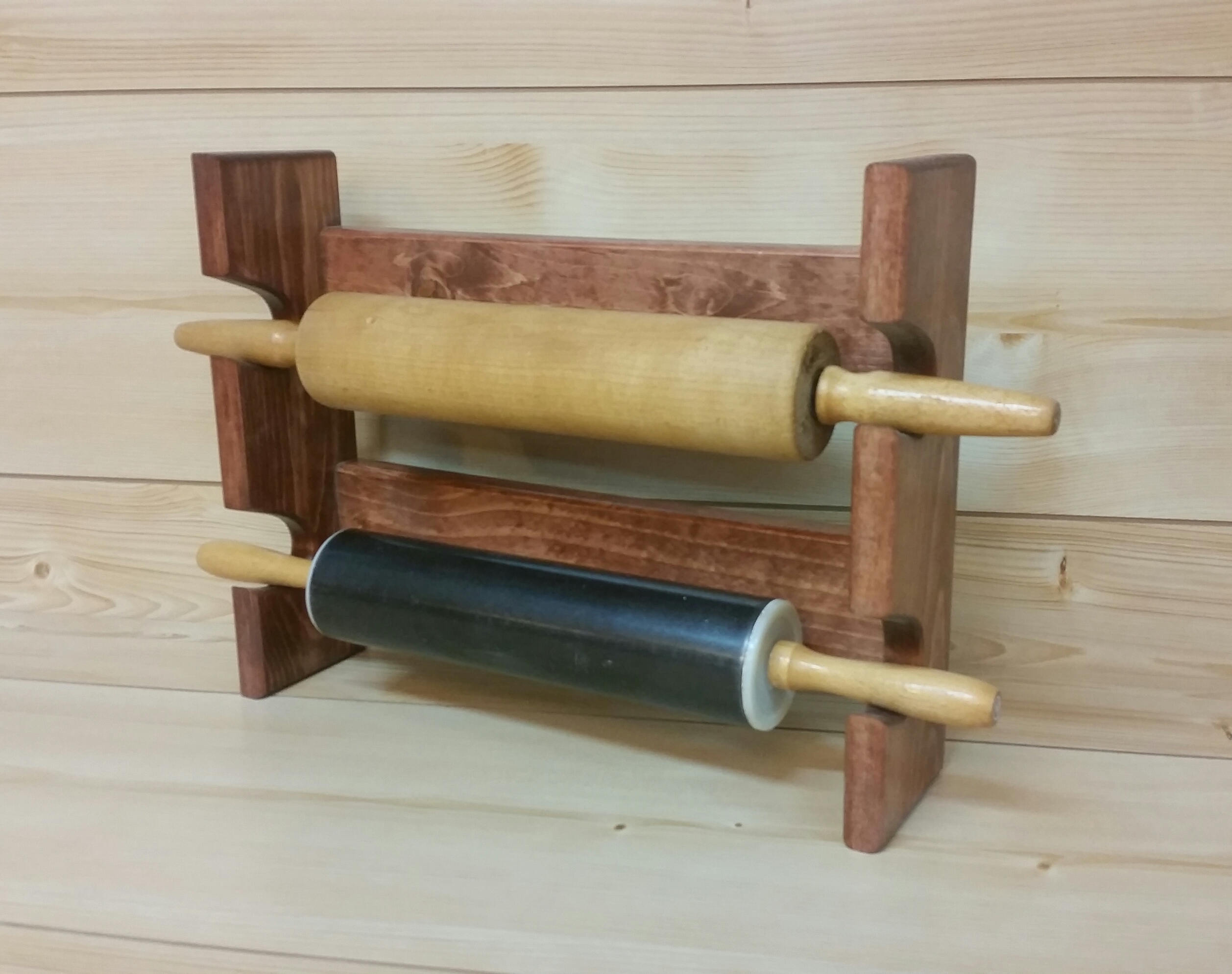 Rolling Pin Rack with Two Slots Multiple Rolling Pin Rack Etsy