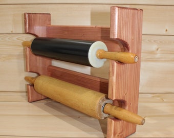 Rolling Pin Rack with Two Slots - Multiple Rolling Pin Rack - Rolling Pin Holder - Rolling Pin Storage - Rolling Pin Rack for 2 Pins