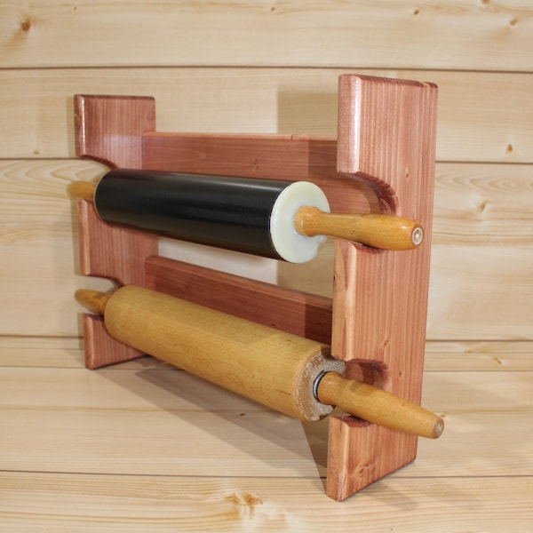 Rolling Pin Rack with Two Slots - Multiple Rolling Pin Rack - Rolling Pin Holder - Rolling Pin Storage - Rolling Pin Rack for 2 Pins