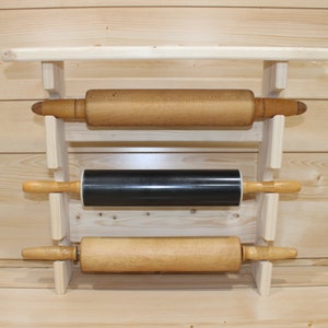 Rolling Pin Rack With Three Slots – Rolling Pin Rack With Shelf ...