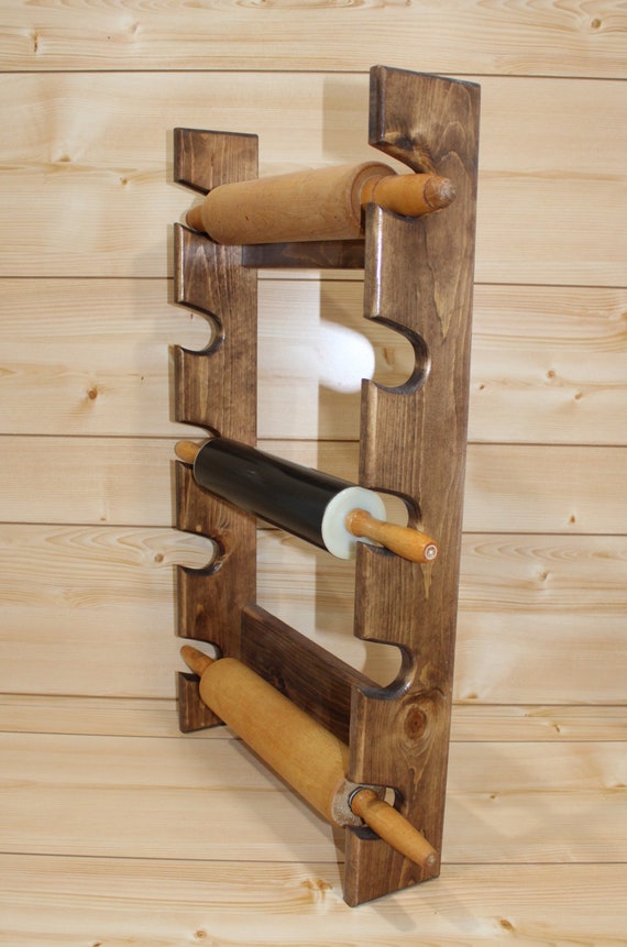 Rolling Pin Rack With Five Slots Multiple Rolling Pin Rack Rolling Pin  Holder Rolling Pin Storage Rolling Pin Rack for 5 