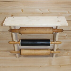 Rolling Pin Rack With Three Slots – Rolling Pin Rack With Shelf ...