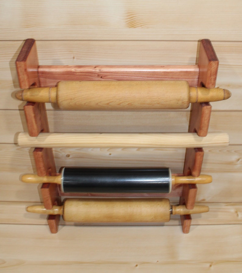 Rolling Pin Rack With Four Slots Multiple Rolling Pin Rack Etsy