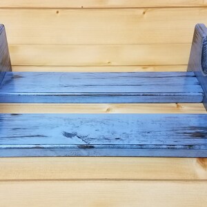 Country Blue Rolling Pin Rack With Two Slots Blue Rolling Pin Rack ...