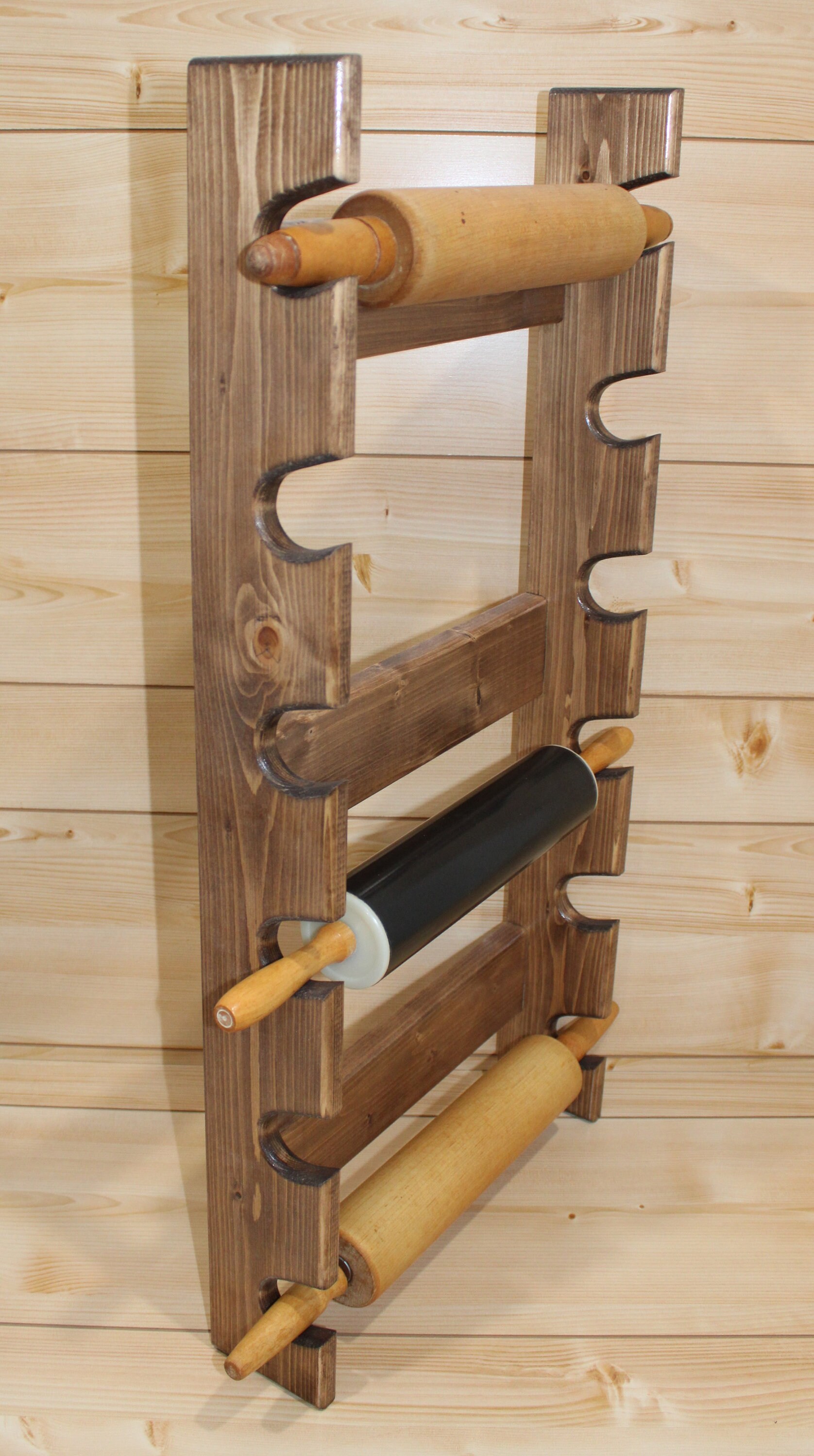 Rolling Pin Rack With Six Slots Multiple Rolling Pin Rack Etsy