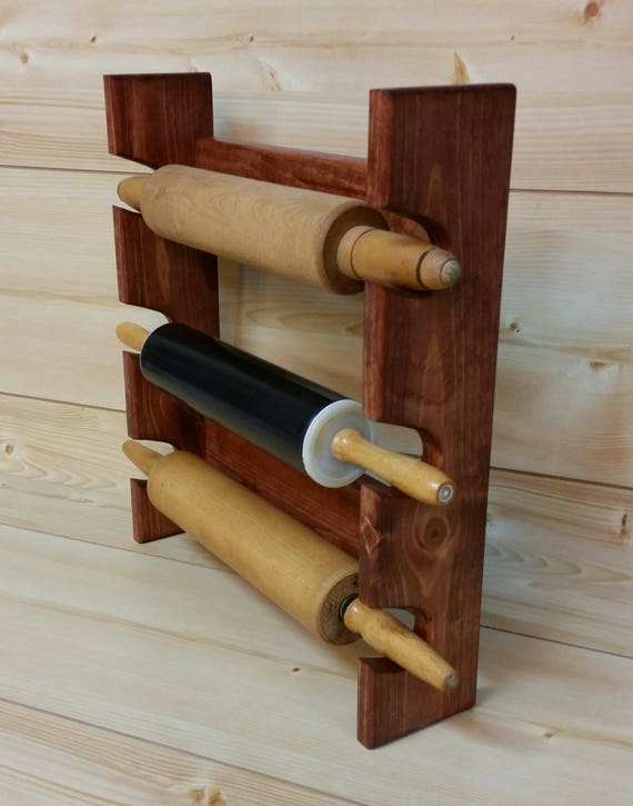 Rolling Pin Rack with Three Slots Multiple Rolling Pin Rack Etsy