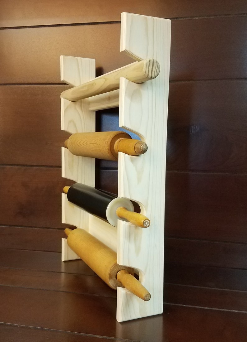 Storage Rack Slot Pin Rolling Pin Rack With Four Slots - Multiple Rolling Pin Rack - Rolling ...