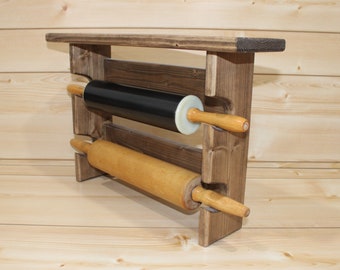 Rolling Pin Rack with Shelf – Provincial Rolling Pin Rack with Shelf - Rolling Pin Rack - Rolling Pin Rack for Two Pins - Rolling Pin Holder