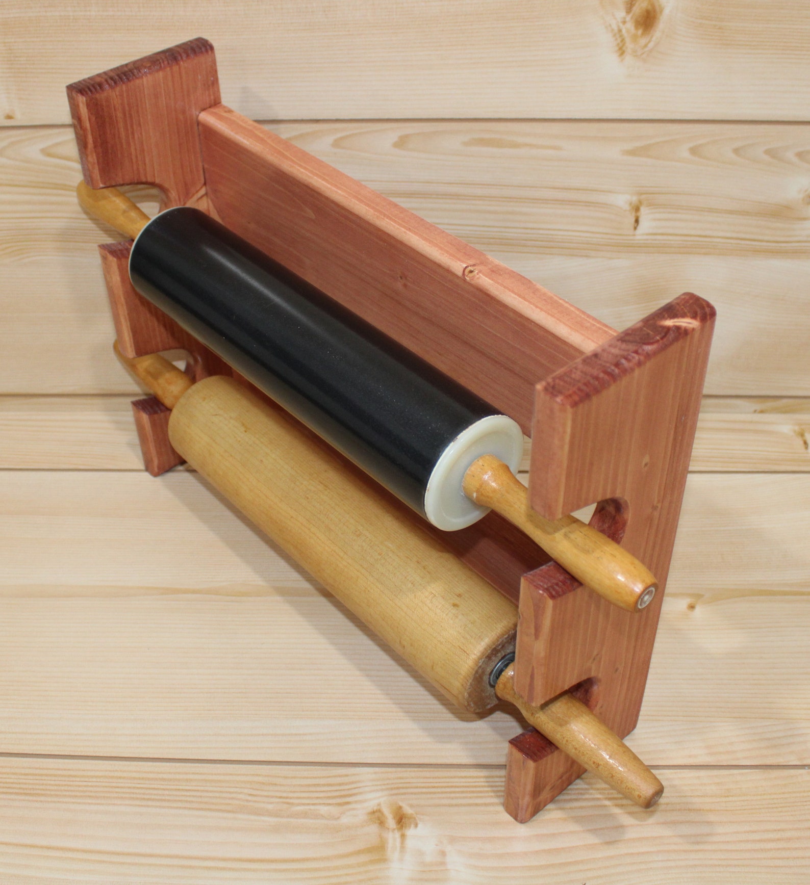 Rolling Pin Rack with Two Slots Multiple Rolling Pin Rack Etsy