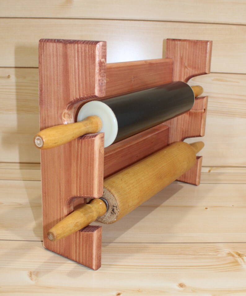 Rolling Pin Rack with Two Slots Multiple Rolling Pin Rack Etsy