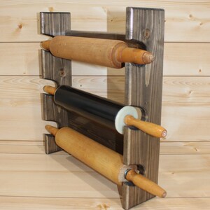 Rolling Pin Rack with Three Slots - Multiple Rolling Pin Rack - Rolling Pin Holder - Rolling Pin Storage - 3 Rolling Pin Rack