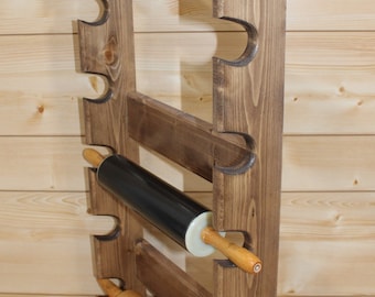 Rolling Pin Rack with Six Slots - Multiple Rolling Pin Rack - Rolling Pin Holder - Rolling Pin Storage - Rolling Pin Rack for 6