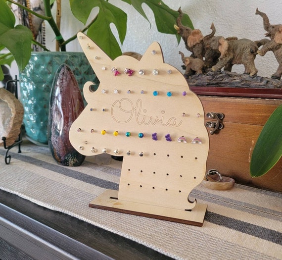 Personalized Unicorn Earring Holder/display