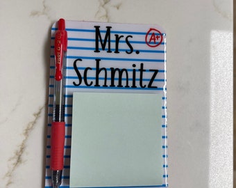 Personalized Post It Note & Pen Holder