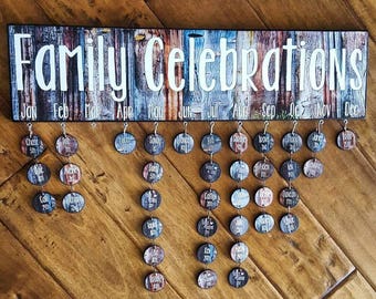 Wooden Birthday Calendar with finished name tags