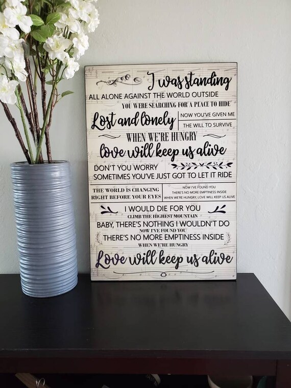 Love Will Keep Us Alive Lyrics Etsy