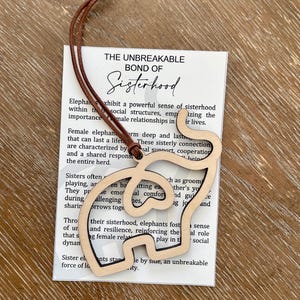 Unbreakable Bond of Sisterhood, Elephant Ornament, Friendship Gift, Sister Gift, Car Charm, Story Ornament
