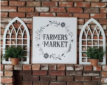 Farmers Market Wood Sign