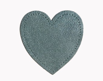 Elbow pad for sweater Light blue, sewing heart in metallic leather, sewing elbow, knee brace available in several colors