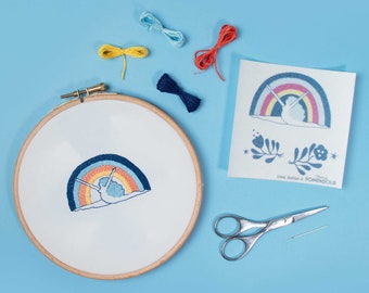 Rainbow woman, Big EASY EMBROIDERY kit by Britney Pompadour and Lisa Junius