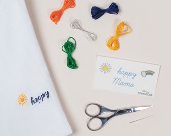 Happy Mama, Sun, Rainbow - EASY EMBROIDERY Kit