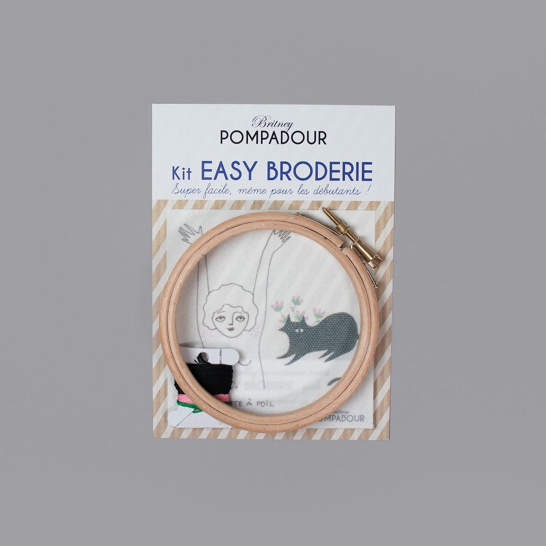 Naked Nenette and Cat Big EASY EMBROIDERY Kit by Britney